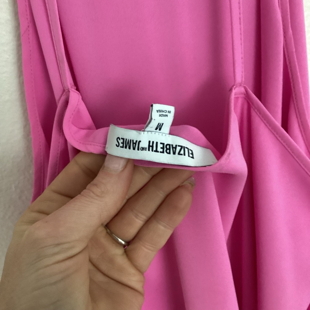 Elizabeth & James Pink Sleeveless Flowy Dress Size Medium Feminine Summer Preppy - Picture 6 of 8